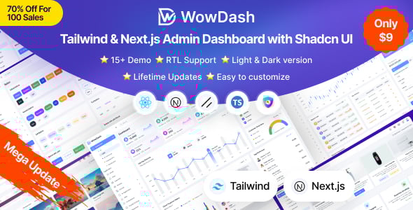 WowDash - Tailwind & Nextjs Admin Dashboard with shadcn UI (Typescript)