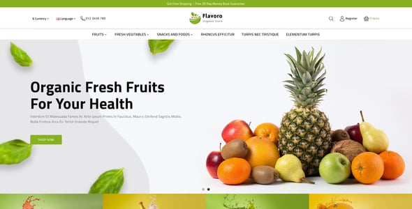 Flavero - Organic Food OpenCart Store