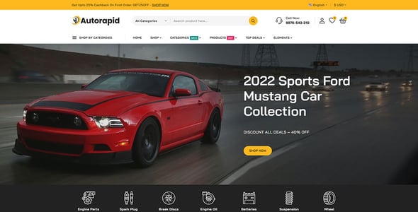 Autorapid - Auto Parts and Car Accessories Store Prestashop Responsive Theme