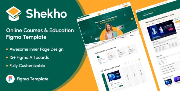 Shekho | Online Courses Figma Template