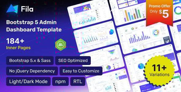 Fila - Multipurpose Bootstrap 5 Admin Dashboard Template