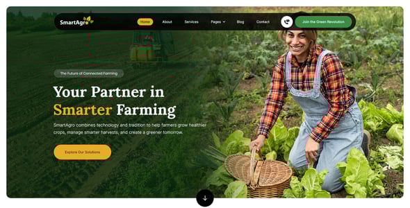 SmartAgro - Agriculture & Farming PSD Template