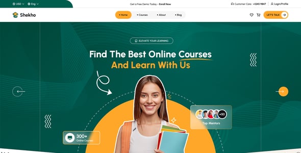 Shekho | Online Courses Figma Template