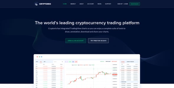 Cryptorio - Cryptocurrency Trading Dashboard UI KIT
