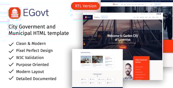 EGovt - City Government & Municipal HTML Template