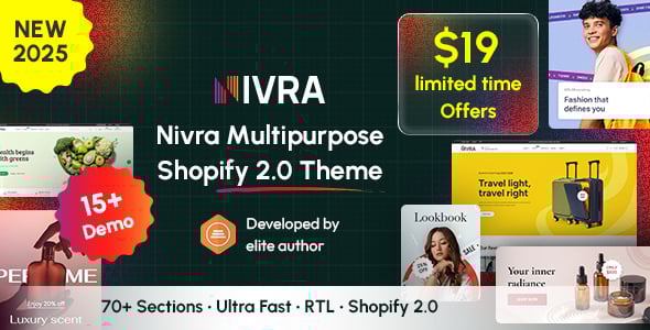 Nivra – High-Performance Multipurpose Shopify 2.0 Theme (14+ Demos)