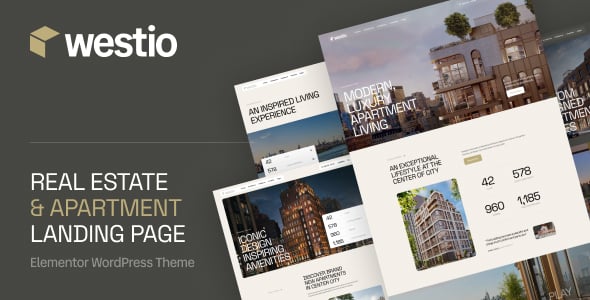 Westio – Real Estate & Apartment Landing Page WordPress Theme