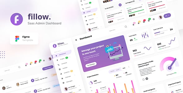 Fillow - Saas Admin Dashboard UI Template Figma