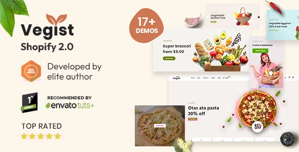 Vegist - The  Vegetables, Supermarket & Organic Food eCommerce Shopify Theme