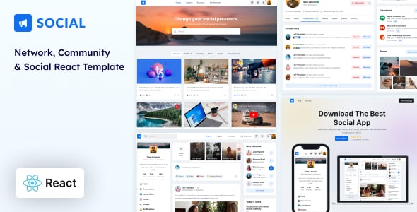Social - Network & Community React Template