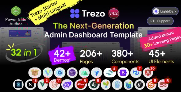 Trezo - Tailwind, Material, Bootstrap, React, Angular, Vue, Laravel & .NET Admin Dashboard Template