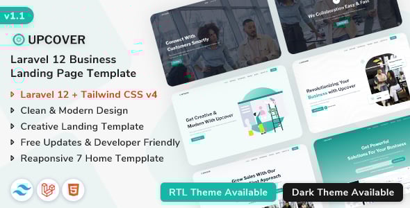 Upcover - Laravel 12 Business Landing Page Template