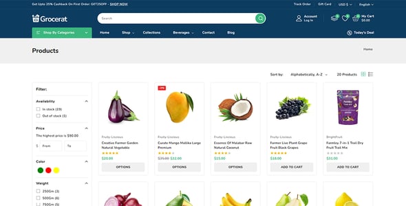 Grocerat - Grocery and Food Store Shopify 2.0 Responsive Theme