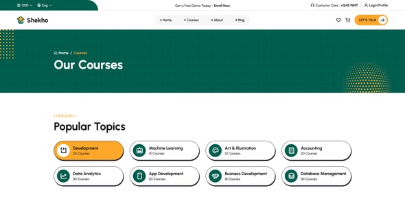 Shekho | Online Courses Figma Template
