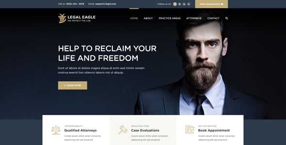 Legal Eagle -  Attorney & Law Agency PSD Template