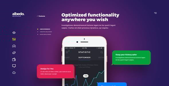Albedo - Full Screen App Showcase PSD Template