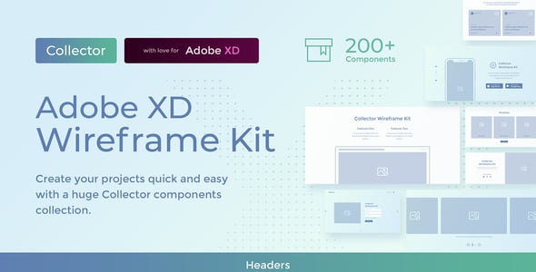 Collector – Web Wireframe UI Kit for AdobeXD