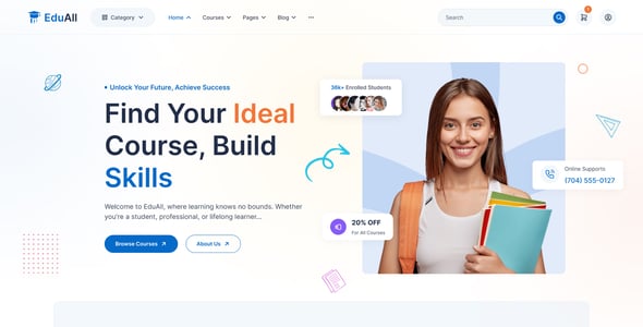 EduAll - Education LMS Tutors & Online Course WordPress Theme Multipurpose