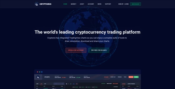 Cryptorio - Cryptocurrency Trading Dashboard UI KIT