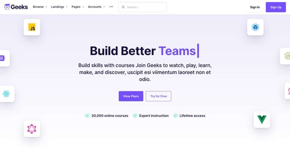 Geeks - Online Learning Marketplace WordPress Theme