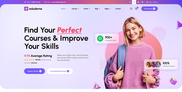 Edudeme - Education & Online Course WordPress Theme