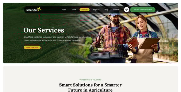 SmartAgro - Agriculture & Farming PSD Template