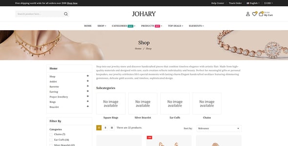 Johary - Jewelry Fashion Store Prestashop Responsive Theme