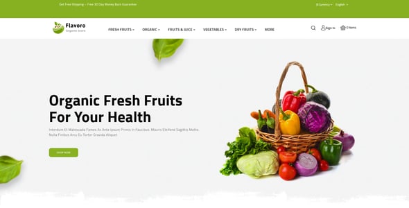Flavero - Organic Food OpenCart Store