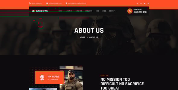 BlackHawak - Military Service HTML5 Template