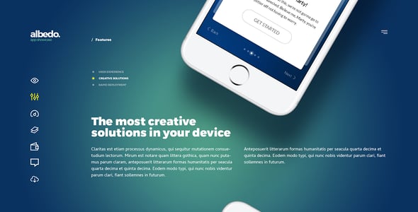 Albedo - Full Screen App Showcase PSD Template