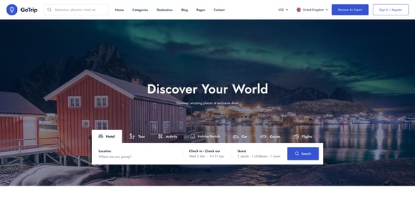 GoTrip - Travel & Tour Agency HTML Template