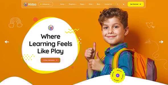 Kidza - Kindergarten WordPress Theme for PreScool