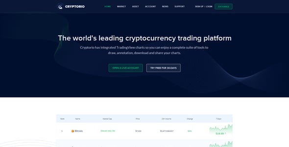 Cryptorio - Cryptocurrency Trading Dashboard UI KIT