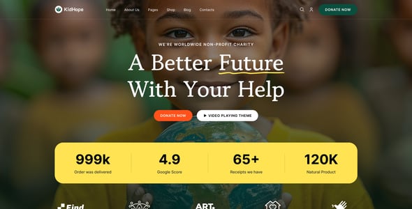 KidHope - Charity & Non-Profit WordPress Theme