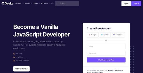 Geeks - Online Learning Marketplace WordPress Theme