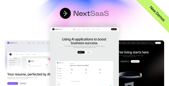 NextSaaS | SaaS, Software, Startup Tailwind Template