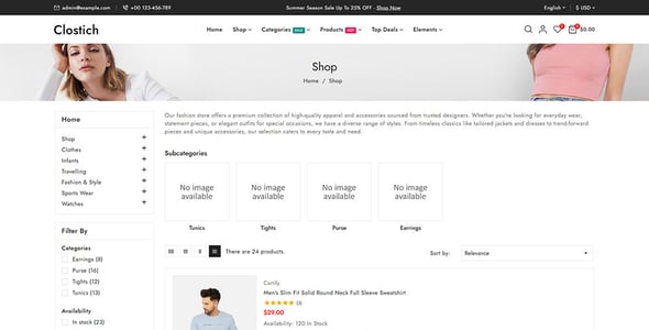 Clostich - Apparel Fashion Store Prestashop Responsive Theme