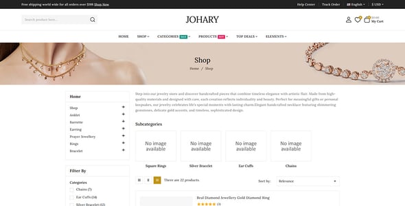 Johary - Jewelry Fashion Store Prestashop Responsive Theme