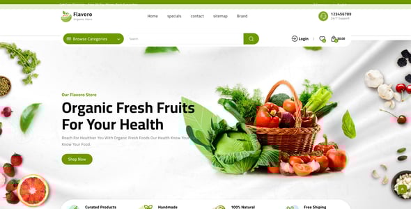 Flavero - Organic Food OpenCart Store