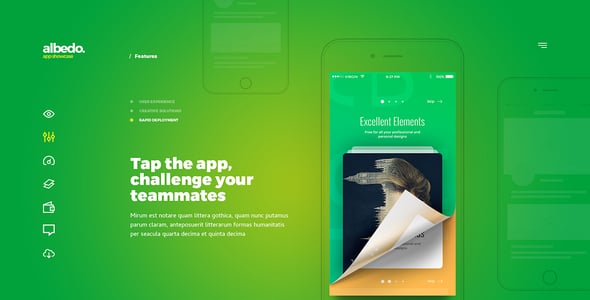 Albedo - Full Screen App Showcase PSD Template