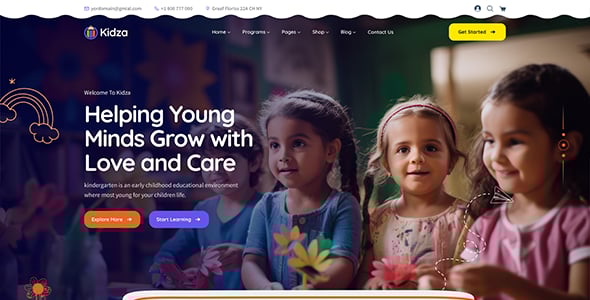 Kidza - Kindergarten WordPress Theme for PreScool