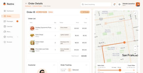 Reztro - Restaurant Dashboard Figma Template