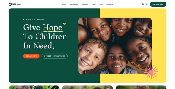 KidHope - Charity & Non-Profit WordPress Theme