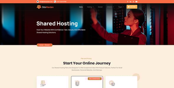 SiteWarden | Web Hosting PSD Template