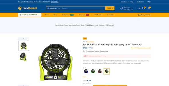 Toolband - Tools Store WordPress WooCommerce Theme