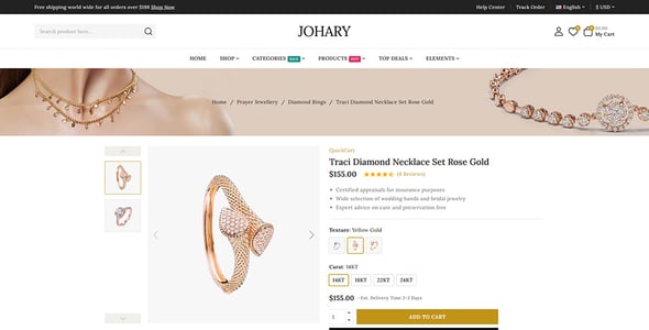 Johary - Jewelry Fashion Store Prestashop Responsive Theme