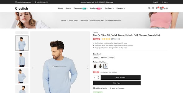 Clostich - Apparel Fashion Store Prestashop Responsive Theme