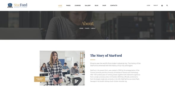 StarFord - University Educational Establishment PSD Template