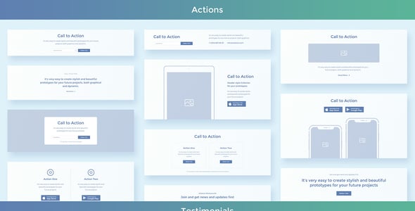 Collector – Web Wireframe UI Kit for AdobeXD