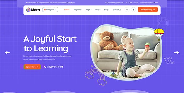 Kidza - Kindergarten WordPress Theme for PreScool